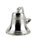 Silversmith Penciled Metal Carved Beautiful Aluminum Brushed Nickel Decorative Bell | Nursery Pirate's Decor Boat Bell | Nagina International (11 Inches, Brass)