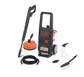 Black+Decker BXPW1600PE High Pressure Washer (1600 W, 125 bar, 420 l/h) with Patio Cleaner and Fixed Brush