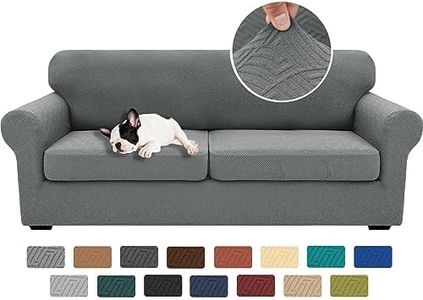 XINEAGE 2024 Newest 3 Pieces Couch Covers for 2 Extra Large Cushion Sofa Super Stretch Sofa Cover for 2 Large Seat Universal Loveseat Slip Cover for Living Room (Light Gray), 71"-91"(2 Cushions)