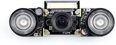 Waveshare Raspberry Pi Camera (F) 5MP OV5647 Night Vision Camera Module Kit Webcam Video 1080p Adjustable-focus IR Camera for Any Version of Raspberry Pi Supports Infrared LED and Fill Flash LED