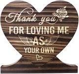 Mom Wood Sign, Thank You for Loving Me as Your Own, Gift Wood Plaque Heart, Mom Plaque, Bonus Mom Gifts, Foster Mom Gifts, Mother in Law Gifts, Meaningful Gifts for Mom, Mother's Day, Christmas