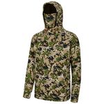 BASSDASH Men’s Fishing Fleece Hoodie with Neck Gaiter Water Resistant Performance Hunting Sweatshirt FS18M, Highland -No Logo at Sleeve, Large