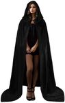 HOMELEX Black Witch Velvet Cloak Ha