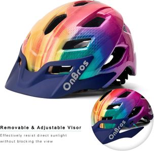 OnBros Kids Bike Helmet with Visor – Adjustable for Ages 5-14, Boys & Girls