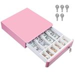Tera 13" Auto Open Cash Register Drawer Heavy Duty with Micro Switch Fully Removable Insert Tray 5 Keys 4 Bill 6 Coin Media Slot 12V RJ12 Key-Lock (Round Corner) for POS System Small Business 330R