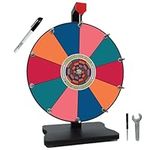 Whirl of Fun 12 Inch Prize Wheel - Spinning Wheel for Prizes with Stand, 10 Color Slots, Customize Erasable Whiteboard Surface, Tropical Colors, Portable, Tools Included, Made in USA