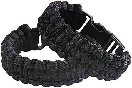 Sportmusies Paracord Wristband for Outdoor Sport Tactical Survival Parachute Bracelet, Essential for Hiking Travelling Camping Gear Pack of 2, black