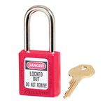 Master Lock 410RED Keyed Different Safety Lockout Padlock, Red