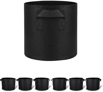6 Pack 10 Gallon Plant Grow Bags with Reinforced Handles, 40*40*30CM (38 Litre) Heavy Duty Thickened Nonwoven Fabric Pots, Potato Grow Bags, 300G Breathable Plant Fabric Bags, Potato Plant Pots (6)