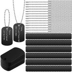 Pelopy 400 Pcs Military Dog Tags Set Blank Bulk 200 Pcs Aluminum Blank Dog Tags 200 Pcs Ball Steel Chain Rectangle Metal Stamping Tags for DIY Decorative Craft PET Dog Identification Tags Supplies