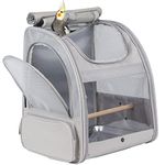 ORIZZP Bird Backpack, Bird Travel Carrier with Stand Perch, Airline Approved Grey Bird Backpack Carrier