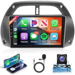 Android Car Stereo for Toyota RAV4 2001-2006 with Wireless Carplay Android Auto, Rimoody 9 Inch Touch Screen Car Radio with GPS Navigation Bluetooth FM RDS HiFi WiFi + AHD Backup Camera