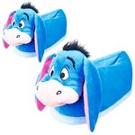 Disney Stitch Slippers Women 3D Warm Soft Ladies Slippers Anti Slip Sole Cushioned Novelty Slippers for Women and Teens Size 3-8 Eeyore Stitch Gifts (Blue Eeyore, 3-4 UK)