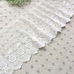 21CM Width Europe Rose Wedding Applique Inelastic Embroidery Lace Trim,Curtain Tablecloth Slipcover Bridal DIY Clothing/Accessories.(2 Yards in one Package) (White)