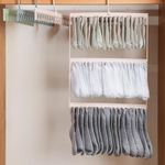 Socks Drying Racks Hanger Socks Organizer Hook Hanger with 54 Clips, Clothes Drying Racks Windproof for Drying Socks Bras Underwears Baby Clothes, Hats Scarfs Towels Pants and Gloves Diaper (Pink)