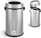 Alpine Industries Stainless Steel Open Top Trash Can, (17 Gallon, Silver)