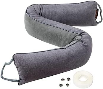 MAGZO Draft Excluder for Doors 93 cm, Weighted Door Draught Excluder with Hook & Loop Air Blocker Save Energy, Grey