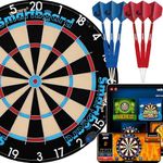 Unicorn Electronic Dartboard | Smartboard | Traditional Sisal Bristle | Connects to Bluetooth Scorebuddy App | includes 6 Steel Tip Darts