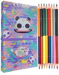 FunBlast Panda Theme Cartoon Colouring Book with 8 Double Side Colour Pencils, Art and Craft Drawing Color Book Set for 3+ Years Old Boys, Girls Toddlers, Return Gift for Kids