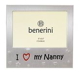 I Love My Nanny ' - Expressions Photo Picture Frame Gift - 5 x 3.5 " - Brushed Aluminium Satin Silver Color