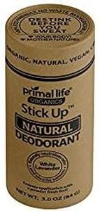 Stick Up Natural Deodorant for Women and Men with Bentonite Clay Powder, Arrowroot, Magnesium, Zinc, 3 oz. Vegan Deodorant for 3-4 months, White Lavender - Primal Life Organics