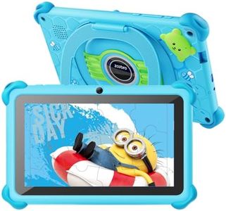 zcobro Kids Tablet 7 inch Toddler Tablet for Kids 32GB Kids Android Tablet with Case WiFi Bluetooth, GMS, Parental Control, Dual Camera for Boys Girls Educational Games Preinstalled, Blue