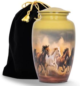 STONLIF Large Cremation Horse Urns for Human Ashes Adult Male Female - 200 Lbs Decorative Men Urn - Funeral Urns for Dad, Men, Human Ashes - Fawn, Large