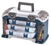 PLANO Angled Tackle System 3700,Fishing Tackle Organizer, Portable Storage OrganizerTool box, Small parts, Removable Trays, Fishing, Beading, School or Office Supplies or Crafting Materials