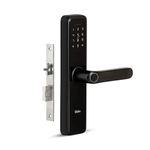 QUBO Smart Door Lock Essential from Hero Group | 6-Way Unlocking | Fingerprint | PIN | RFID Card | Bluetooth Mobile App | Mechanical Key | OTP Access | 1 Year Brand Warranty | (Black)