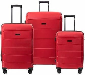 Air Canada Optimum 3Pcs Hardside Spinner Rolling Luggage & Wet Pouch Set Carry-On Suitcase - Red