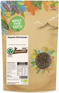 Wholefood Earth Organic Chia Seeds – 250g | Raw | GMO Free | Vegan | Source of Fibre | Certified Organic