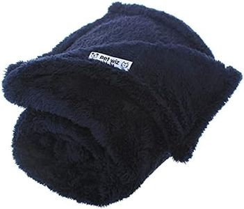 Soft Fluffy Fleece Blanket for Cats & Dogs | Warm Pet Throw | Machine Washable | Bed Blanket and Travel | Protects Furniture | Navy, Medium 80 x 100cm