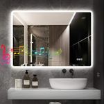 STARLEAD 600x800 mm Bathroom-Mirror-with-LED-Lights for Wall, Bluetooth, Anti-Fog, 3 Colors Dimmable Bathroom-LED-Mirror, Memory Function, HD Tempered Glass, IP44 Smart-Mirror (Horizontal/Vertical)