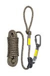 SENFU Hunting Safety Linemans Rope 30ft with Prusik Knot and Single Carabiner for Hunter Climbing Tree Stand Hanging Ladder Stand or Bow Lifeline,Fall Protection When Hunting on Stands