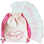 Mojee Beauty Muslin Face Cloths Pack Of 14 Pure Cotton Exfoliating Unbleached and Pre-washed Face Cloths With Mojee Beauty Canvas Bag Reusable Muslin Cloths For Face Cleansing And Exfoliating