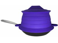 SplatterDom Splatter Protector for Most 8 and 10 Inch (20 and 25 Centimeters) Pots and Pans - Collapsible, Adjustable, Reversible, Dishwasher Safe - Includes an 8 Inch Lid (Violet, Small)