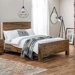 Oak Wooden Bed, Happy Beds Hoxton Low Foot End Bed - 6ft Super King (180 x 200 cm) Frame Only
