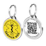 Pet Dwelling Service Animal QR Code ID Tag - Service Dog Tags: Instant Online Profile Access and Scan Location Email Alerts