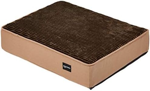 Amazon Basics Foam Pet Bed for Cats or Dogs - Small, Brown Flannel