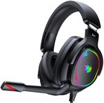 Jimonyer Gaming Headset for PC/PS4/PS5/Xbox One/Switch, Stereo Surround Sound Gaming Headphones with Noise Canceling Flexible Mic, Computer Headset with 3.5mm Jack(Black)