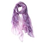 STORY OF SHANGHAI Women's Mulberry Flower Print Large Silk Shawl Scarf Wraps 68 * 43 Inches