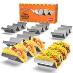 Taco Holder Stand - Set of 6 - Oven & Grill Safe Stainless Steel Taco Racks with Handles - Fill & Serve Tacos with Ease - Taco Trays by Fiesta Kitchen