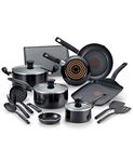 T-Fal Culinaire 16-Pc. Nonstick Aluminum Cookware Set. Black