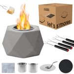 Table Top Fire Pit - Smokeless Firepit for Picnic Table Set and Backyard Decor - Outdoor Decor for Patio and Portable Fire Pit - Smores Kit with 4 Sticks for Couples Gift Ideas and Camping Accessories