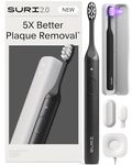 SURI 2.0 NEW Sonic Electric Toothbrush | Pressure Sensor & UV-Cleaning Travel Case | 1 Month+ Battery | Designed in London | Electric Toothbrush for Adults | Travel Toothbrushes | Tooth Brush | Black