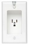 Leviton 688-W 15 Amp, 125 Volt, 1 Gang Recessed Single Receptacle, Residential Grade, with Clocked Hanger Hook (White)