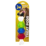 JW Pet Company 46137 EverTuff Treat Pod Nylon Toys for Pets, Small, White Bone with Colored Pods of Orange, Green, Blue