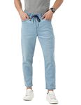 INKD Men's Stretchable Jogger Jeans (Sky Why, 32)