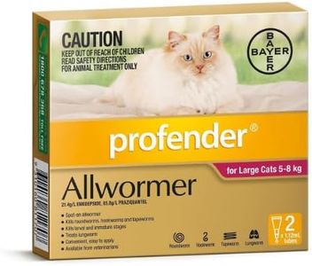 Profender Allwormer for Large Cats 5 to 8Kgs Pink 2 Pipettes