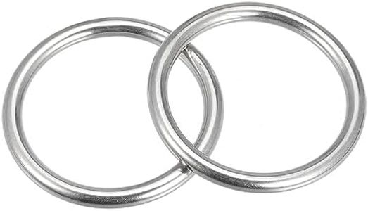 uxcell 316 Stainless Steel Round Ring Welded O-Rings 50mm(1.97") ID 6mm Thick 2pcs